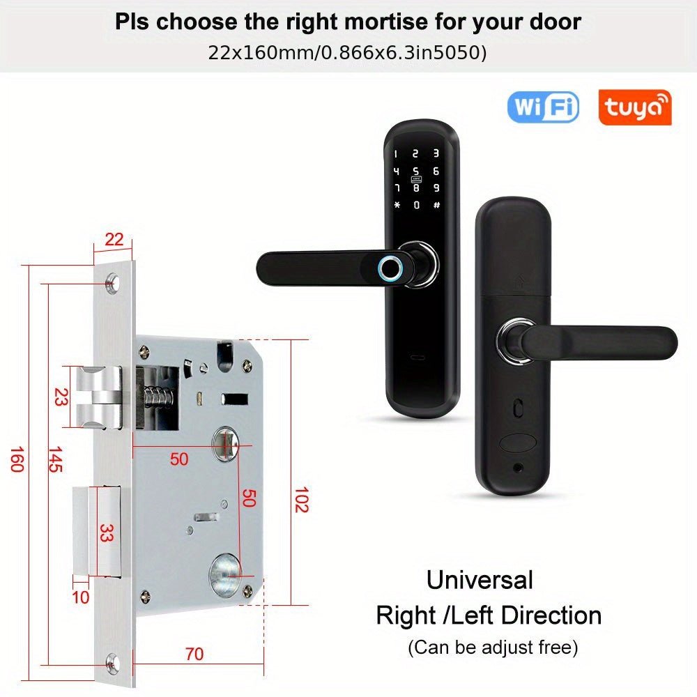 YiToo Smart Door Lock, 5 - in - 1with Fingerprint & Password &key&APP&RFID Card, Smart Fingerprint Door Lock, Aluminum Alloy, Battery - Powered (No Battery Included), Keyless Entry Biometric Lock for Home, Secure Door Lock, Door Lo - GoDiscount