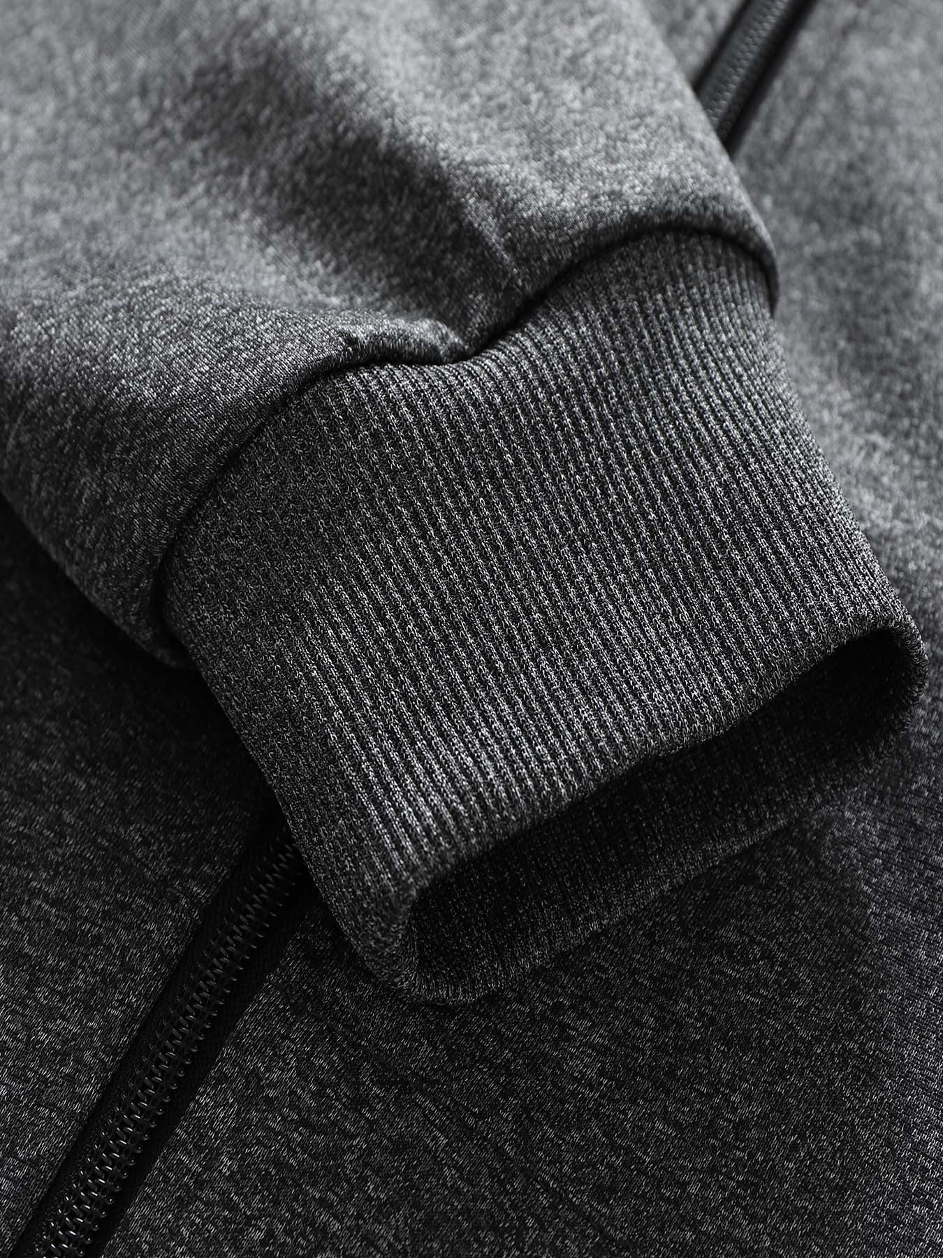 Men'S Trendy Fall/Winter Hooded Jacket and Pants Set, Paris Letter Print Casual Business Suit, Youth Sports Baseball Uniform, Slim Fit with Pockets, Long Sleeve, Stand Collar, Casual Attire| Paris Print Jacket| Functional Poc - GoDiscount