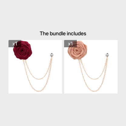 Men's Wedding Ceremony Groom Brooch - Handmade Rose Chain Brooch - For Grooms - Perfect for Wedding Occasions - Ideal Gift for Weddings & Anniversaries