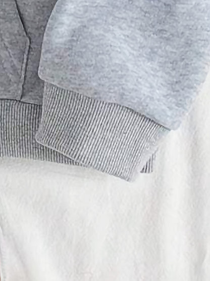 Women'S Chic Brown Hoodie with "Bichette" Print and Red Heart Design - Cozy Long Sleeve Pullover with Kangaroo Pocket, Perfect for Casual Fall/Winter Wear, Casual Wear Hoodie | Chic Casual Style | Polyester Hoodie - GoDiscount