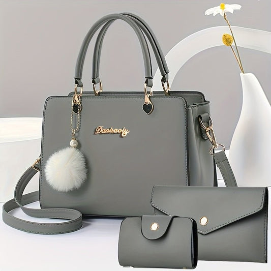 Women'S Elegant Handbag with Detachable Strap - Multi - Functional Crossbody Purse, Zipper Closure, Lining - Stylish Everyday & Formal Bag for Women, Versatile Fashion Accessory - GoDiscount