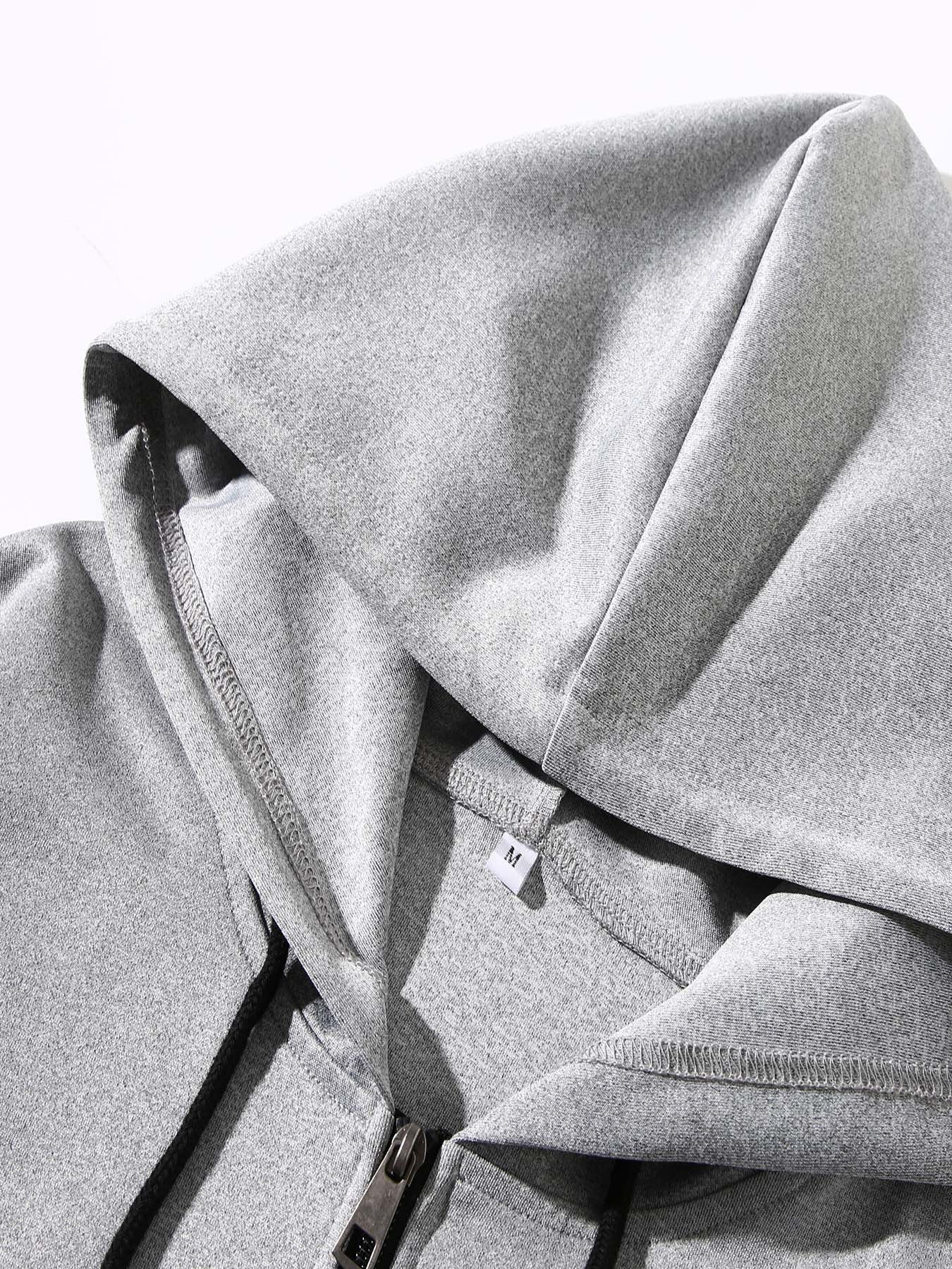 Men'S Trendy Fall/Winter Hooded Jacket and Pants Set, Paris Letter Print Casual Business Suit, Youth Sports Baseball Uniform, Slim Fit with Pockets, Long Sleeve, Stand Collar, Casual Attire| Paris Print Jacket| Functional Poc - GoDiscount