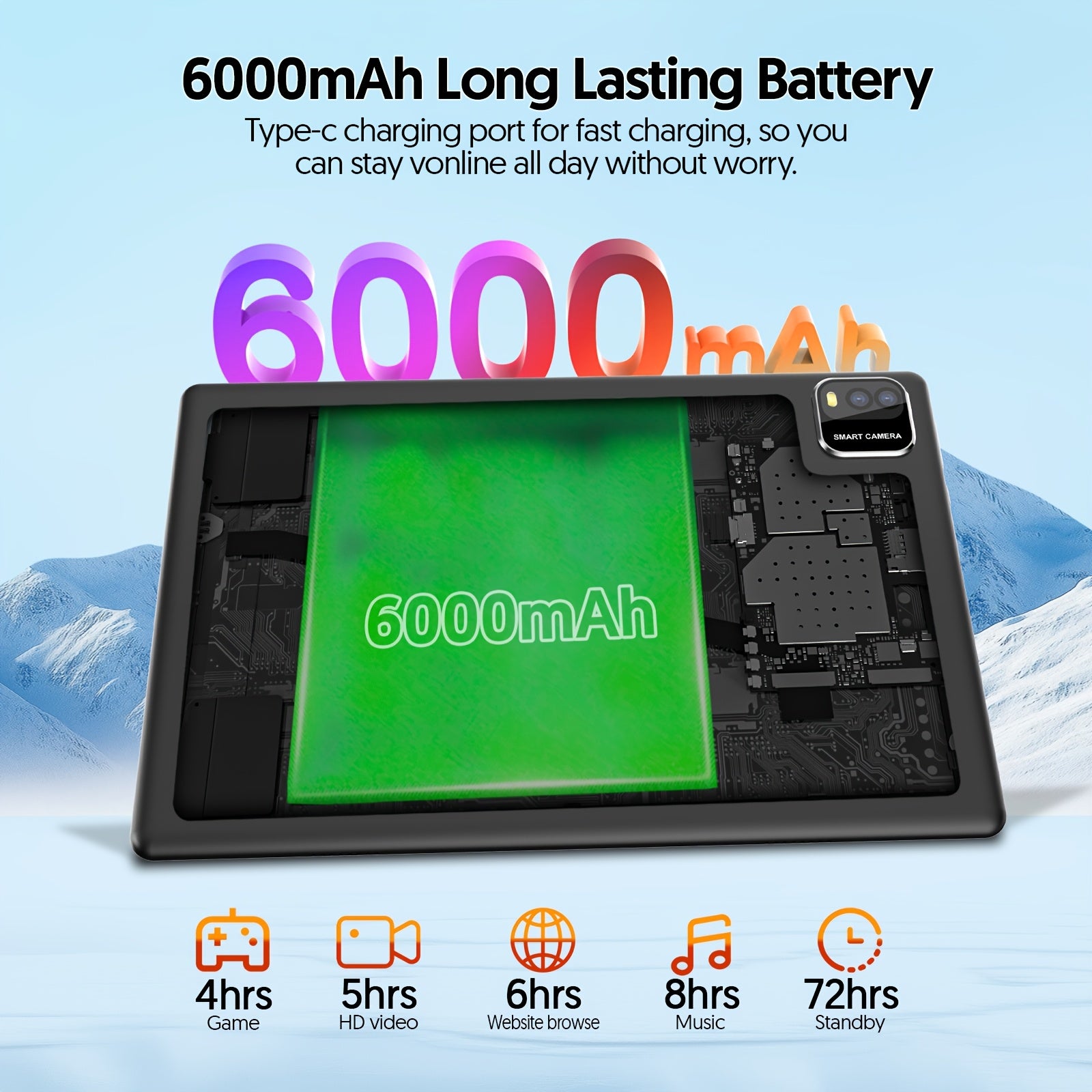 10 Inch Android 15 Tablet, 12 (3+9) GB RAM, 64GB ROM, Quad Core Processor, 2.0MP+8.0MP Camera, 6000mAh, High Cost Performance, Suitable For Daily Use, Study And Office. Multiple Combinations (tablet/tablet+leather Case/tablet - GoDiscount