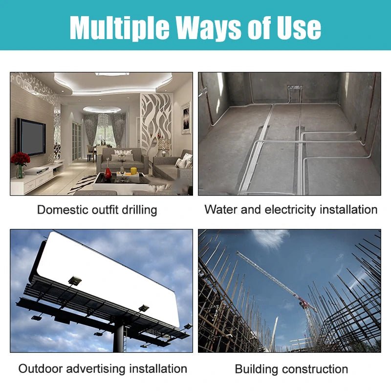 Drillpro Electric Power Tool Set 800N.M Electric Wrench Rotary Hammer 13mm Power Drill 125mm Angle Grinder For Mak 18V - GoDiscount