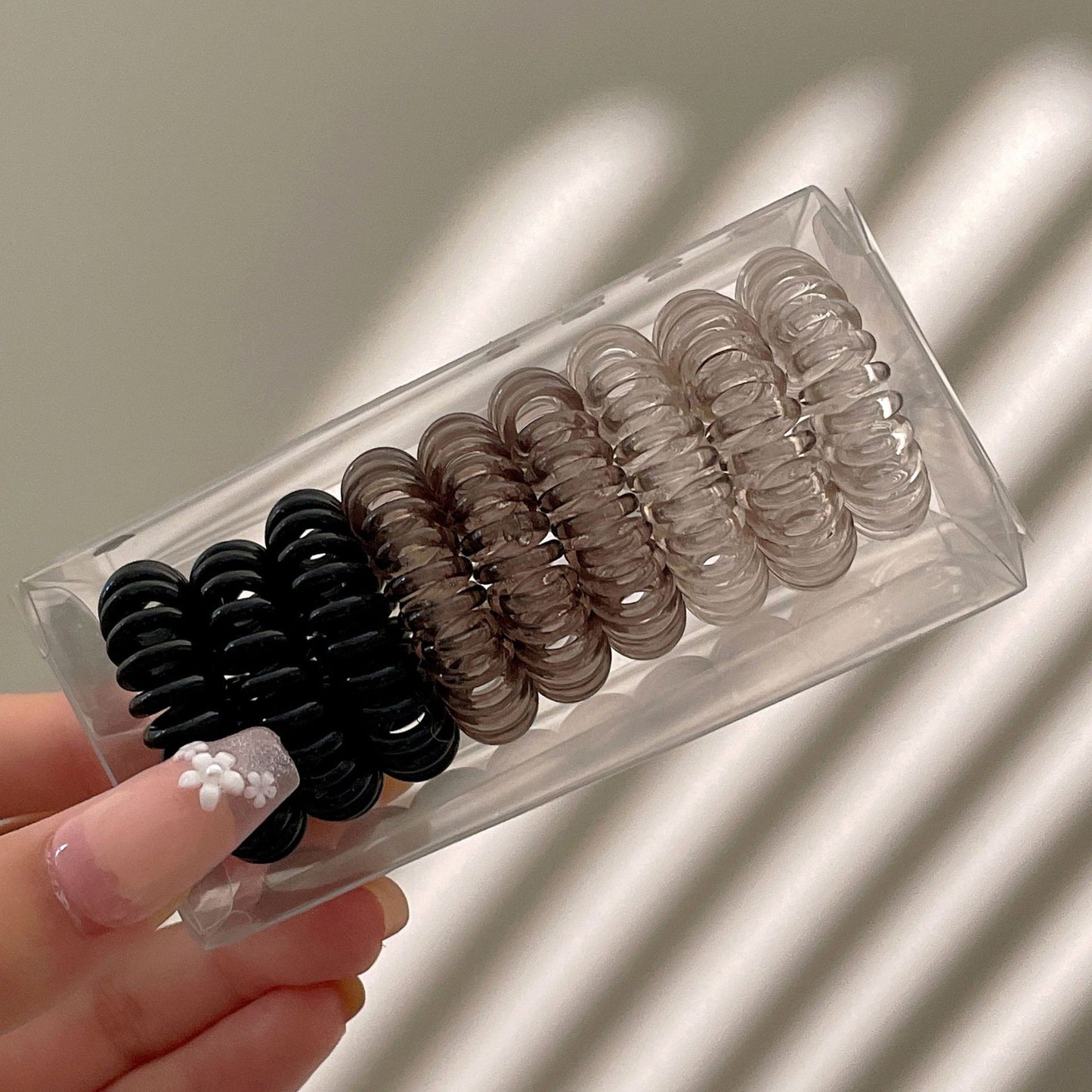 9 Pcs Spiral Hair Ties No Crease, Coil Hair Ties, Phone Cord Hair Ties, Women Ponytail Holder Elastics - GoDiscount