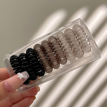 9 Pcs Spiral Hair Ties No Crease, Coil Hair Ties, Phone Cord Hair Ties, Women Ponytail Holder Elastics - GoDiscount