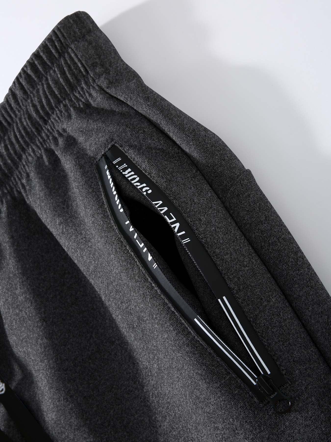 Men'S Trendy Fall/Winter Hooded Jacket and Pants Set, Paris Letter Print Casual Business Suit, Youth Sports Baseball Uniform, Slim Fit with Pockets, Long Sleeve, Stand Collar, Casual Attire| Paris Print Jacket| Functional Poc - GoDiscount