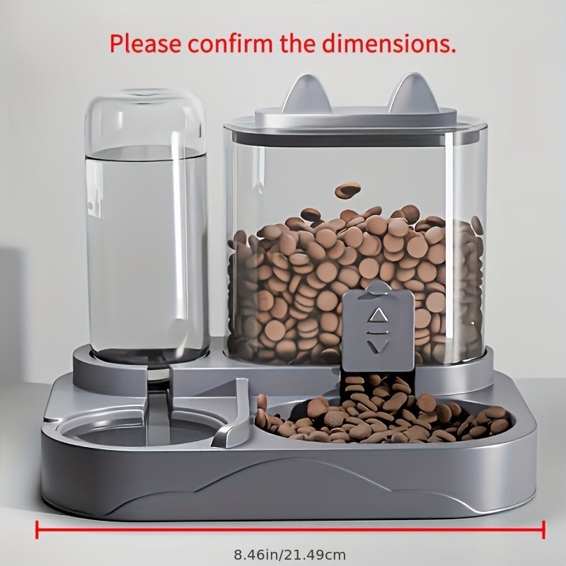 Automatic Pet Feeder, No Battery/Electricity Gravity Dispenser for Dog and Cat Food with Dual Dry & Wet Food Bowls - GoDiscount