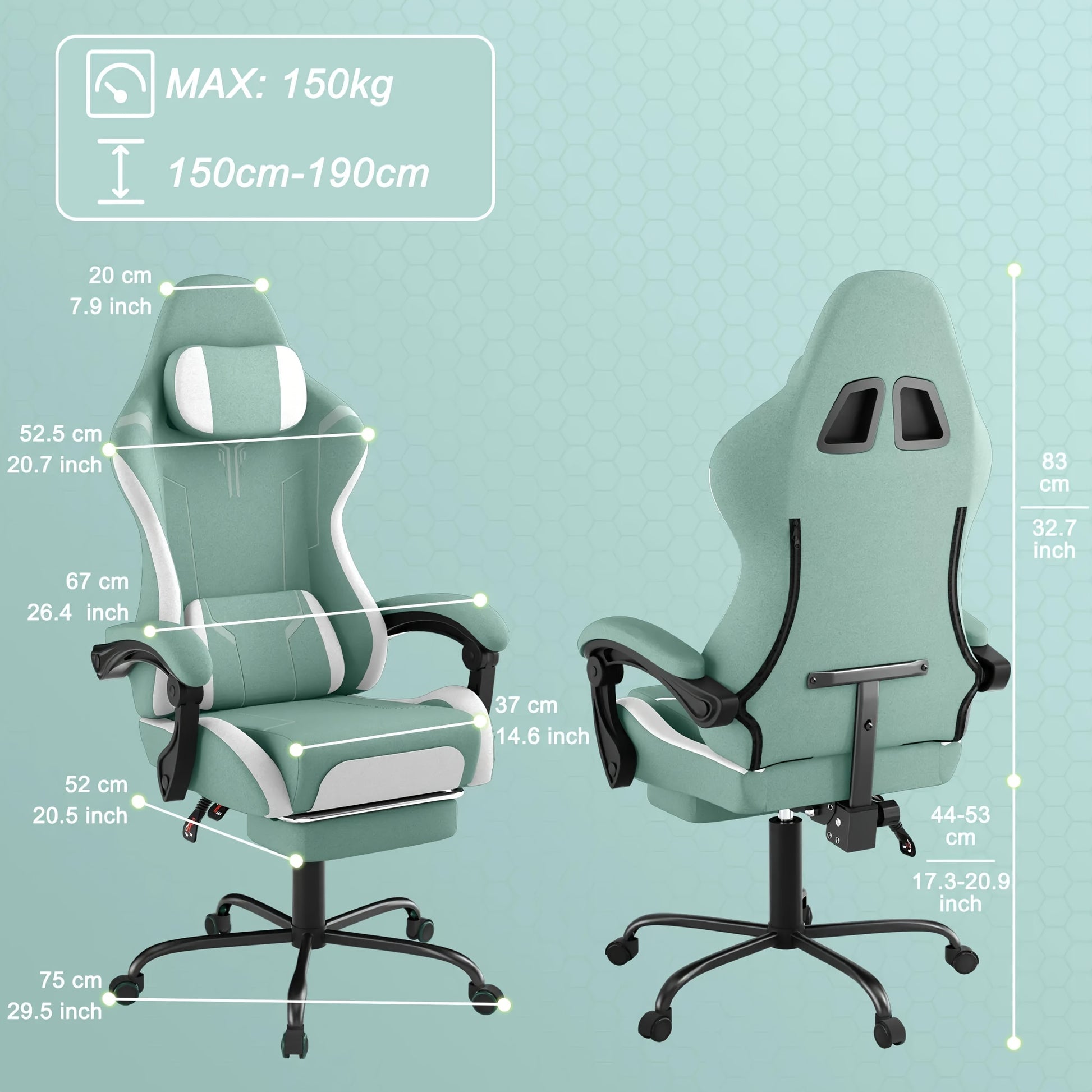 Ergonomic Gaming Chair with Massage Function, Height Adjustable Lumbar & Headrest, 360° Swivel Tilt Back (90° - 155°), Footrest - Heavy - Duty PU Office Computer Chair for, for all - Day - GoDiscount