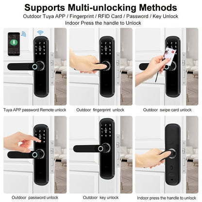YiToo Smart Door Lock, 5 - in - 1with Fingerprint & Password &key&APP&RFID Card, Smart Fingerprint Door Lock, Aluminum Alloy, Battery - Powered (No Battery Included), Keyless Entry Biometric Lock for Home, Secure Door Lock, Door Lo - GoDiscount