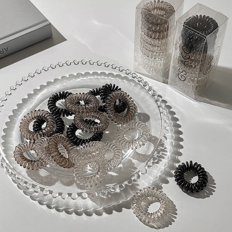 9 Pcs Spiral Hair Ties No Crease, Coil Hair Ties, Phone Cord Hair Ties, Women Ponytail Holder Elastics - GoDiscount
