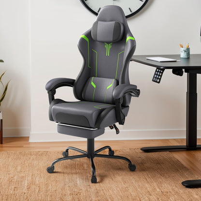 Gaming Chair 150 Kg Office Chair Desk Chair Gaming With Lumbar Cushion + Headrest, Height Adjustable Ergonomic Gaming Chair Gaming Chair, Five Colors - GoDiscount