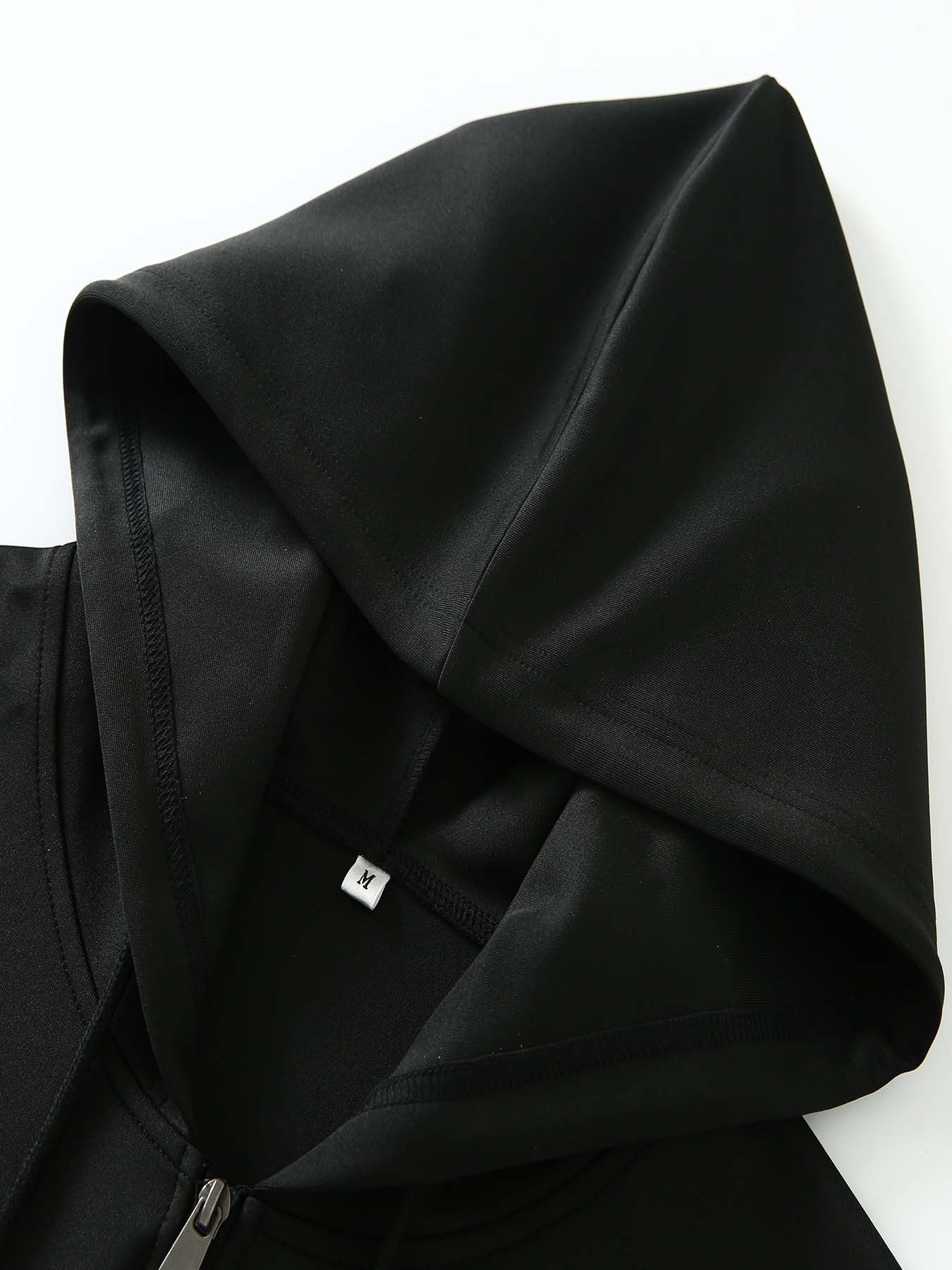 Men'S Trendy Fall/Winter Hooded Jacket and Pants Set, Paris Letter Print Casual Business Suit, Youth Sports Baseball Uniform, Slim Fit with Pockets, Long Sleeve, Stand Collar, Casual Attire| Paris Print Jacket| Functional Poc - GoDiscount